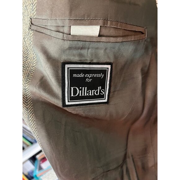 Dillards Mens Wool Blend Blazer with Brown Tweed Pattern SZ 44R - Picture 4 of 7